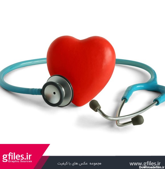 عکس گوشی پزشکی در حال معاینه قلب قرمز، سلامت قلب