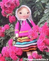 خرید و قیمت عروسک عروسک بافتنی دختر روستایی. عروسک دختر زیبا