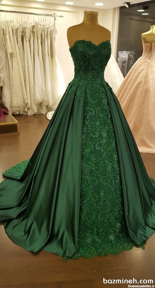 مجموعه عکس لباس عروس سبز آبی (جدید)