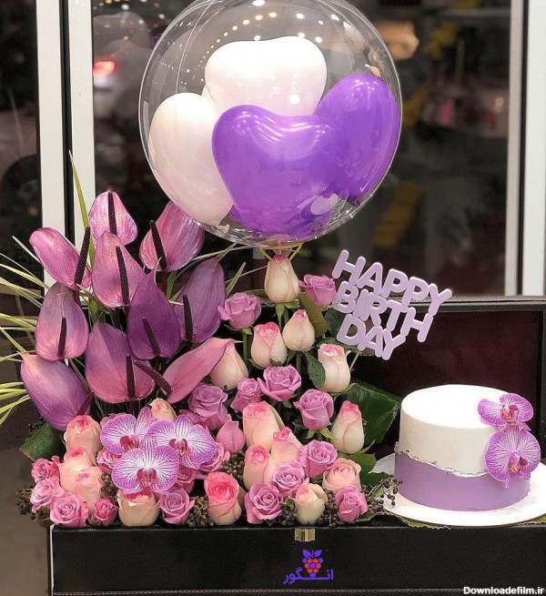 عکس کیک و گل برای تبریک تولد