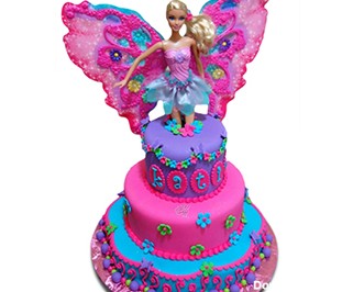 کیک تولد دخترانه - کیک باربی پروانه ای | کیک آف