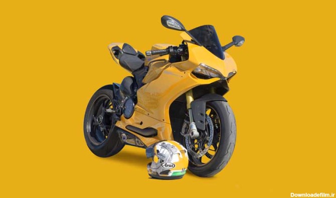 دانلود تصویر موتور سیکلت دوکاتی زرد
