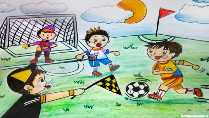 درس دهم-آموزش نقاشی (چگونه یک مسابقه فوتبال را نقاشی کنیم؟)