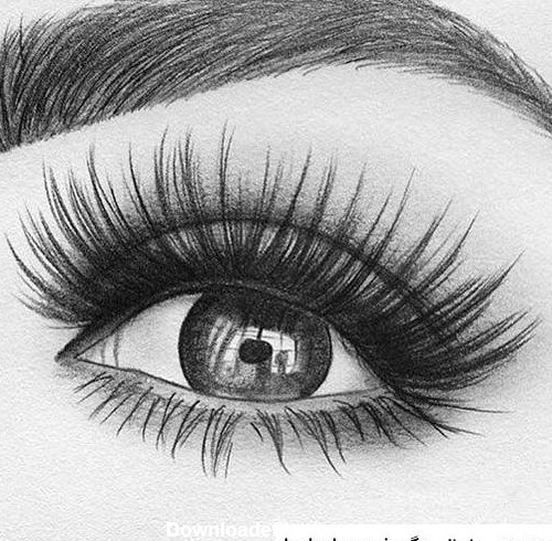 عکس نقاشی دختر چشم ❤️ [ بهترین تصاویر ]