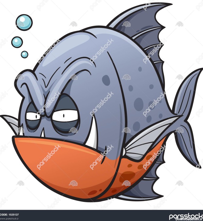 تصویر برداری کارتون ماهی عصبانی 1525127