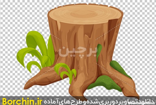 Borchin-ir-signboard, tree stump, old trunk, stone pile and moss in cartoon style03 وکتور تنه بریده شده درخت جنگلی۲