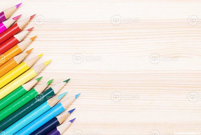 دانلود عکس از نزدیک مداد رنگی مداد پره ای نوک نوک قرار داده خط دار ...