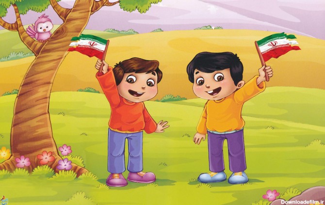 عکس پرچم ایران نقاشی کودکانه