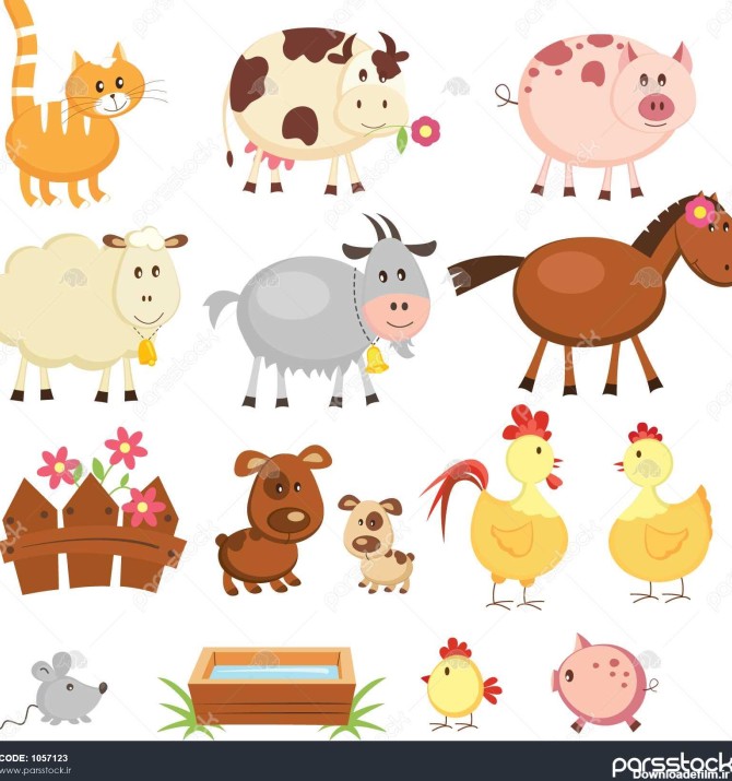 مجموعه ای از حیوانات مزرعه کارتون 1057123