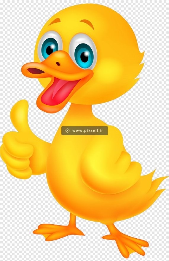 فایل png کاراکتر کارتونی جوجه اردک زرد