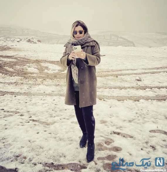ساره بیات در برف | تصویری از ساره بیات در یک روز برفی