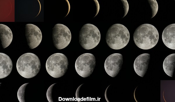 تصاویر ماه در یک ماه قمری — تصویر نجومی ناسا – فرادرس - مجله‌