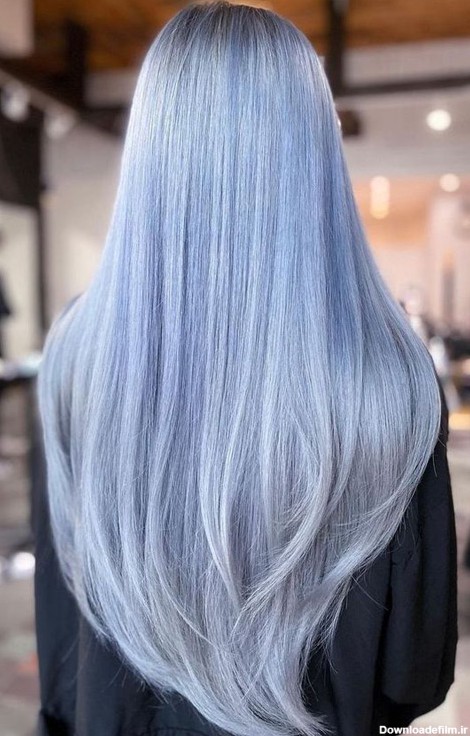 رنگ مو آبی یخی دخترانه