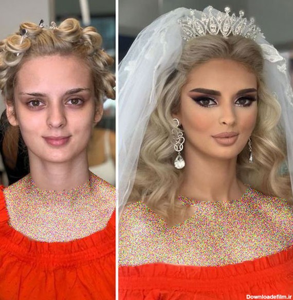 خوشگل ترین میکاپ عروس قبل و بعد + زیباترین آرایش عروس