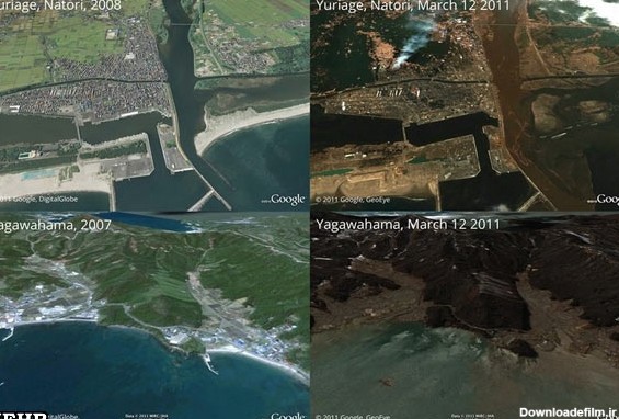 تصاویر هوایی قبل و بعد زلزله و سونامی ژاپن/ تصویر نیروگاه هسته‌ای ...