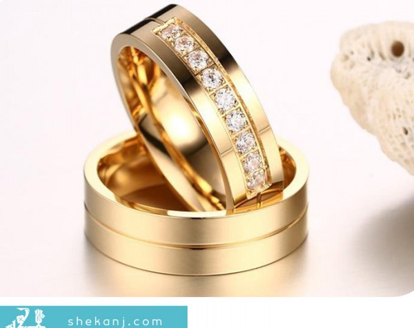 حلقه مناسب ازدواج ساده با نوار الماس