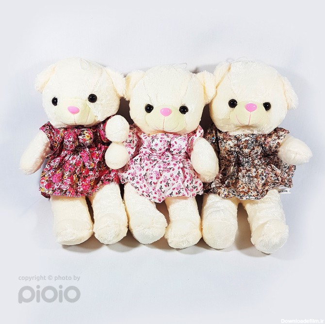 مشخصات و خرید عروسک خرس دختر لباس گل گلی | فروشگاه اینترنتی پیویو