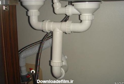عکس اتصالات زیر سینک ظرفشویی دوقلو