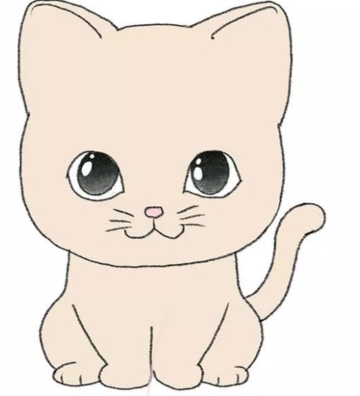 نقاشی کودکانه گربه‌ی ناز - موشیما