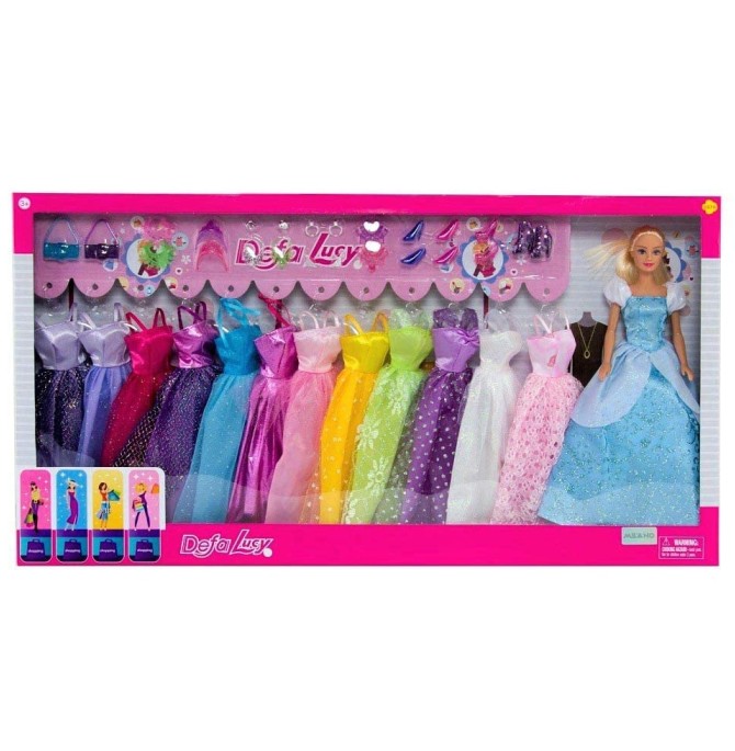 ست 12 تایی لباس باربی Defa Lucy Barbie With Dresses Set