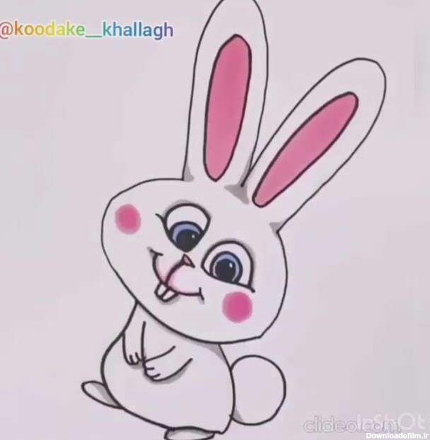 نقاشی خرگوش با انگشتان دست