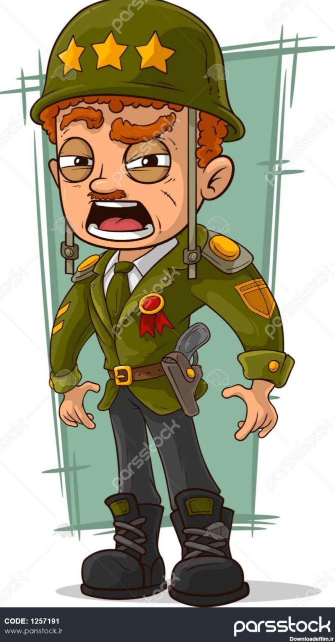 کارتون ژنرال ارتش با کلاه سبز 1257191