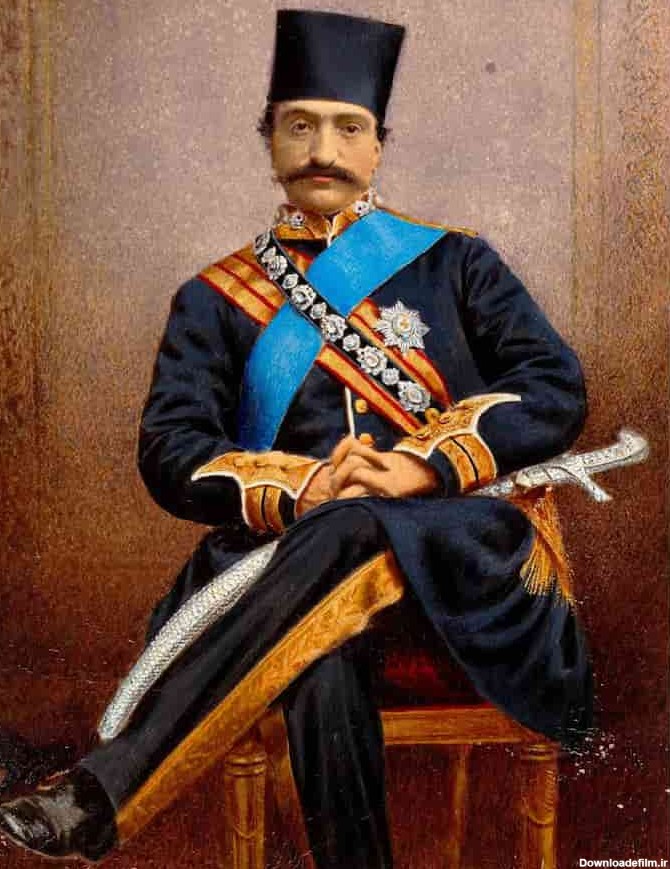 عکس رنگی‌شده از ناصرالدین شاه قاجار عکس در سال 1873 - همیار