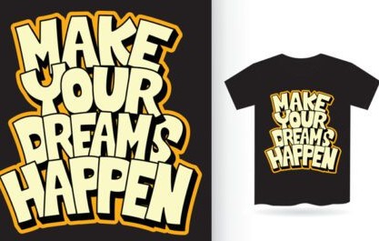 حروف رویاهای خود را برای تی شرت دانلود کنید