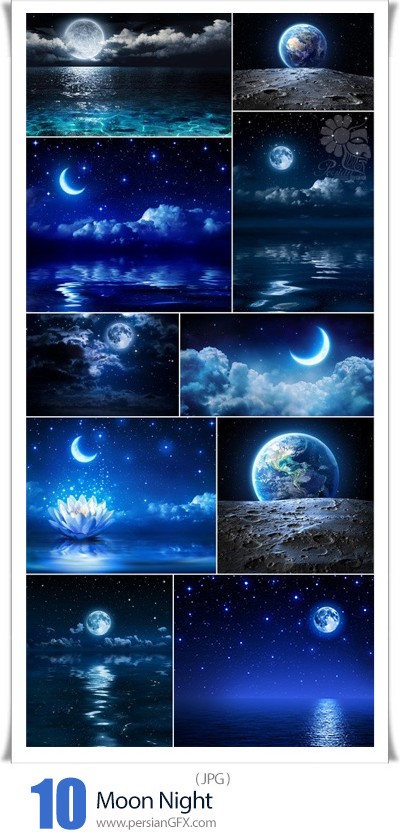 دانلود 10 عکس با کیفیت ماه در شب - Moon Night