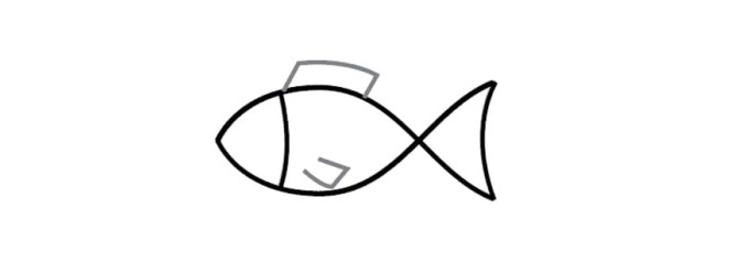 کشیدن باله ماهی در نقاشی ماهی کودکانه
