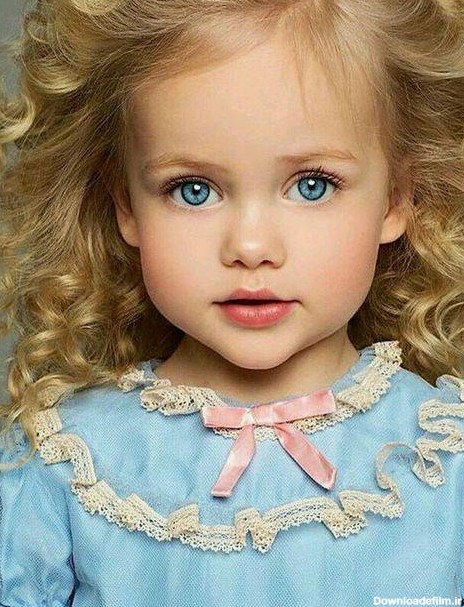 مجموعه عکس دختر بچه چشم رنگی مو فرفری (جدید)