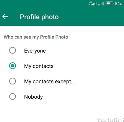 انتخاب افرادی که می توانند تصویر یا عکس پروفایل شما در واتساپ را مشاهده کنند