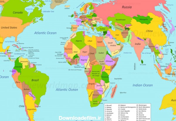نقشه جهان + دانلود رایگان - وبلاگ ققنوس