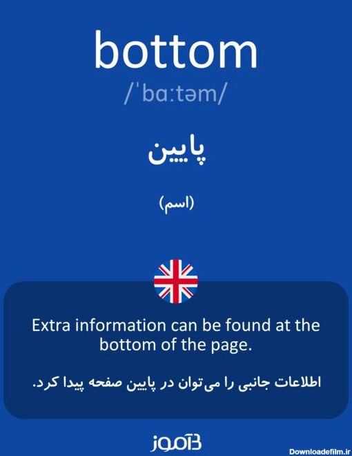 ترجمه کلمه bottom به فارسی | دیکشنری انگلیسی بیاموز