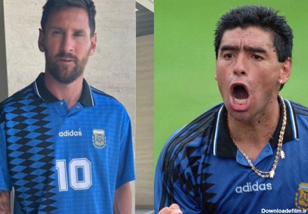 عکس؛ مسی و پوشیدن آخرین پیراهن مارادونا در آرژانتین