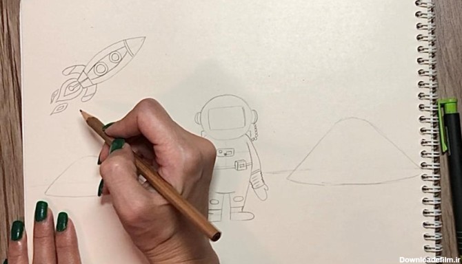 نقاشی آدم فضایی آسان