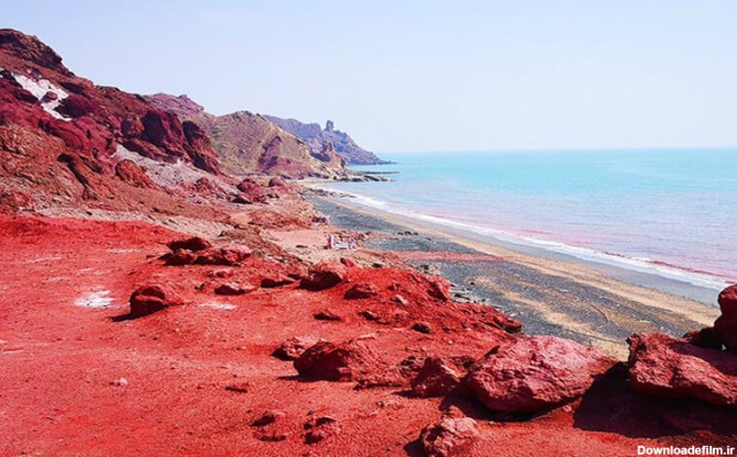 زیباترین ساحل هرمزگان / ساحل سرخ و تماشایی هرمز