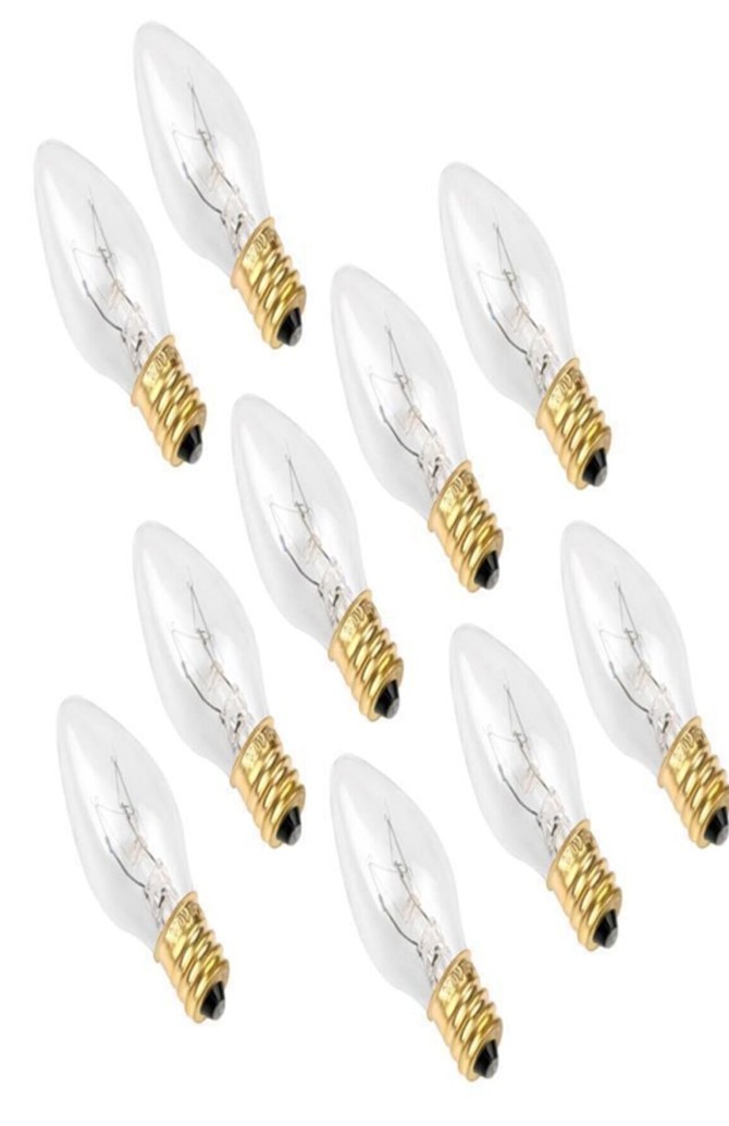 قیمت و خرید لامپ لامپ نمکی شفاف 10 واتی C7 - چراغ شب (10 عدد ...