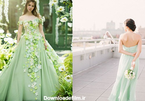 لباس عروس سبز روشن