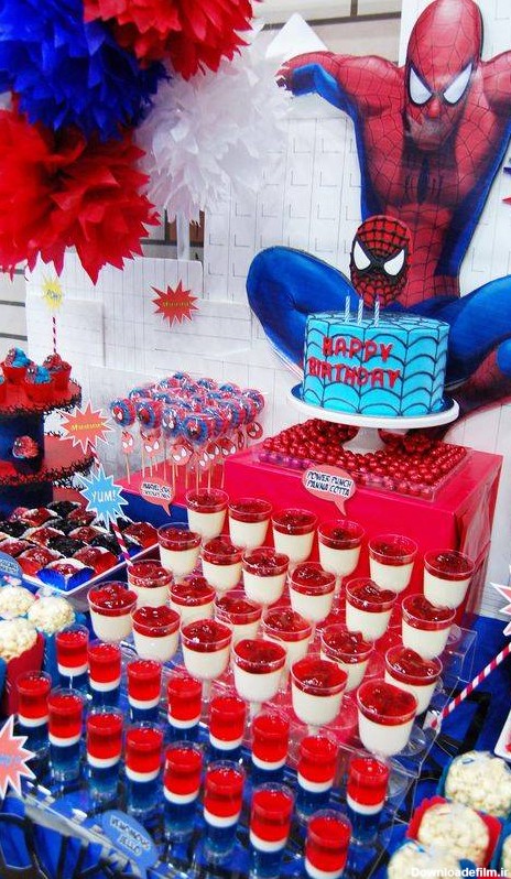 تزیینات تولد پسرانه با تم مرد عنکبوتی (اسپایدرمن) + مدل کیک