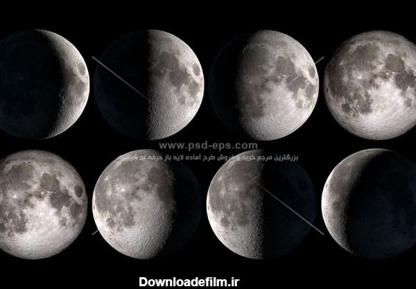 عکس با کیفیت تصویر سیر ماه در شب های مختلف ماه قمری با تلسکوپ در ...