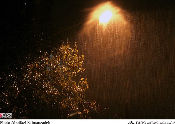 بارش باران در تهران(تصویری)