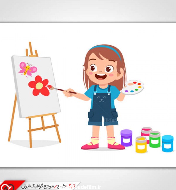 دانلود کلیپ آرت نقاشی کشیدن کودک