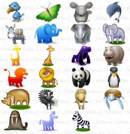 مجموعه آیکون و تصاویر PNG حیوانات مختلف