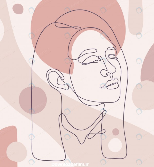 تصویر خطی چهره خانم - مرجع دانلود فایلهای دیجیتالی
