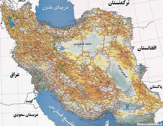 تصویر نقشه ایران با جزئیات کامل