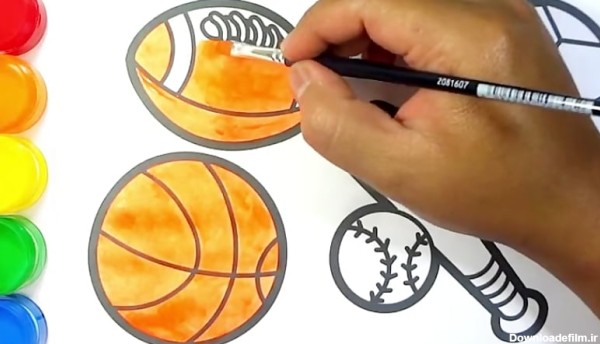 آموزش نقاشی به کودکان - انواع توپ های ورزشی