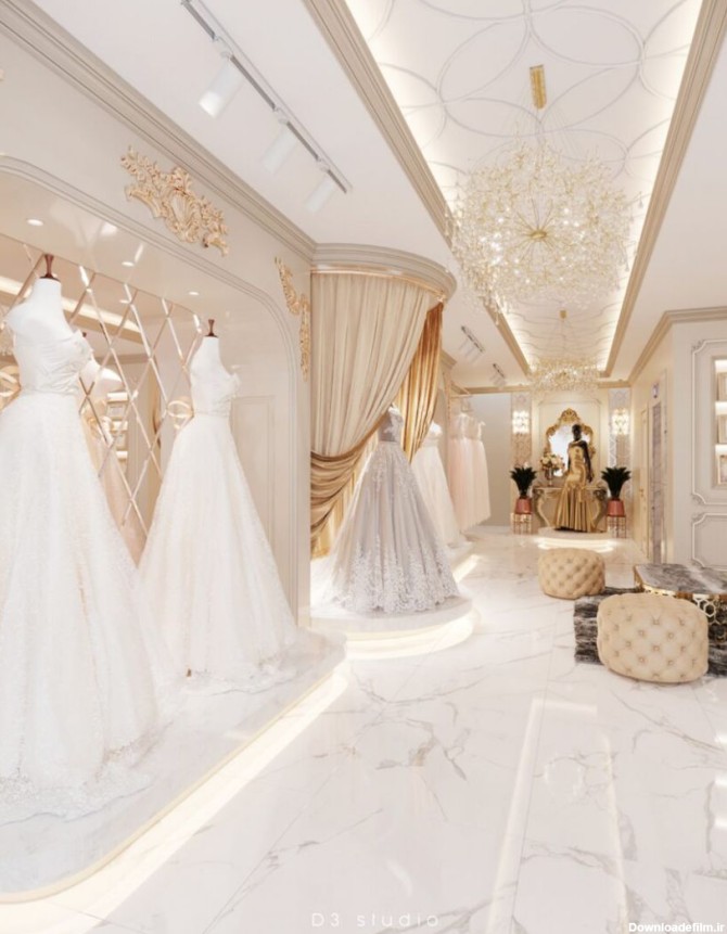 صحنه آماده مزون لباس عروس - دانلود مدل سه بعدی فروشگاه لباس عروس