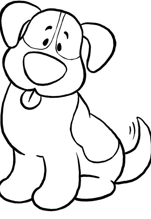 نقاشی سگ بامزه و بانمک برای رنگ‌آمیزی