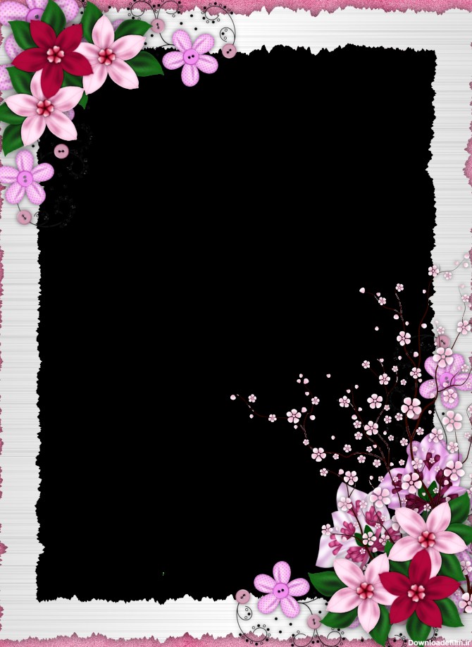Floral frame PNG transparent image download, size: 1500x2000px